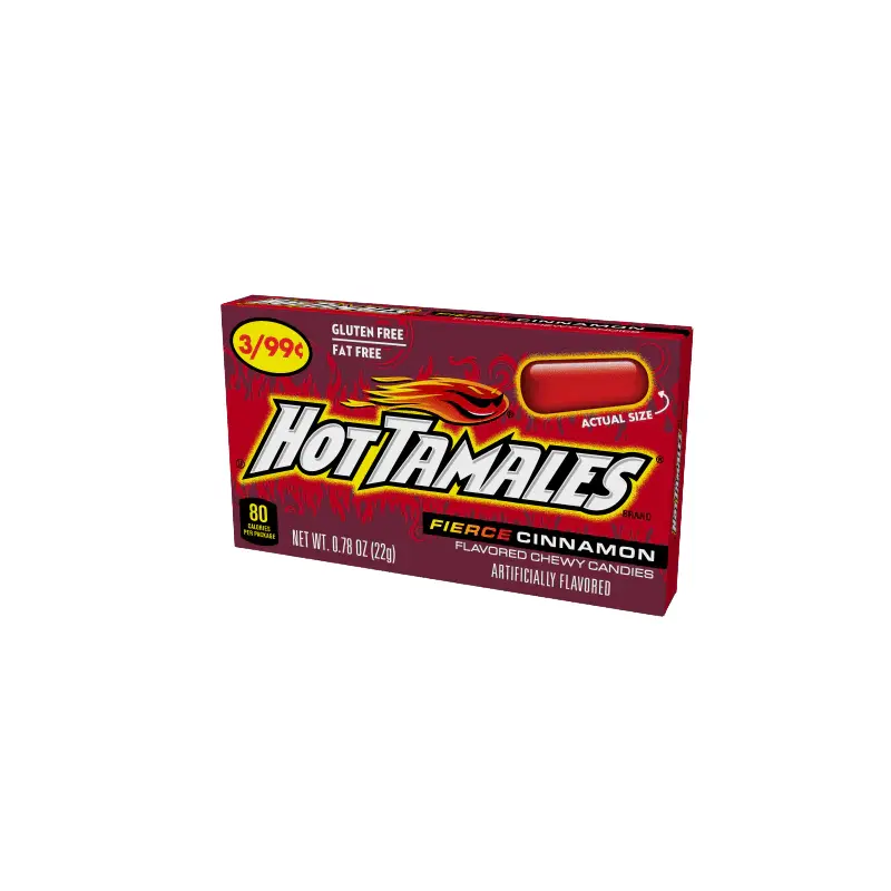 Hot Tamales Fierce Cinnamon 0.78 oz. Box 24 ct.