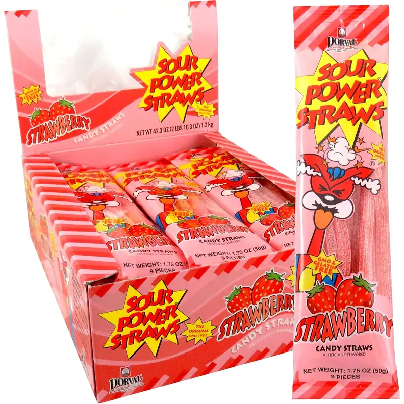 Sour Power Strawberry Straws 24 ct.