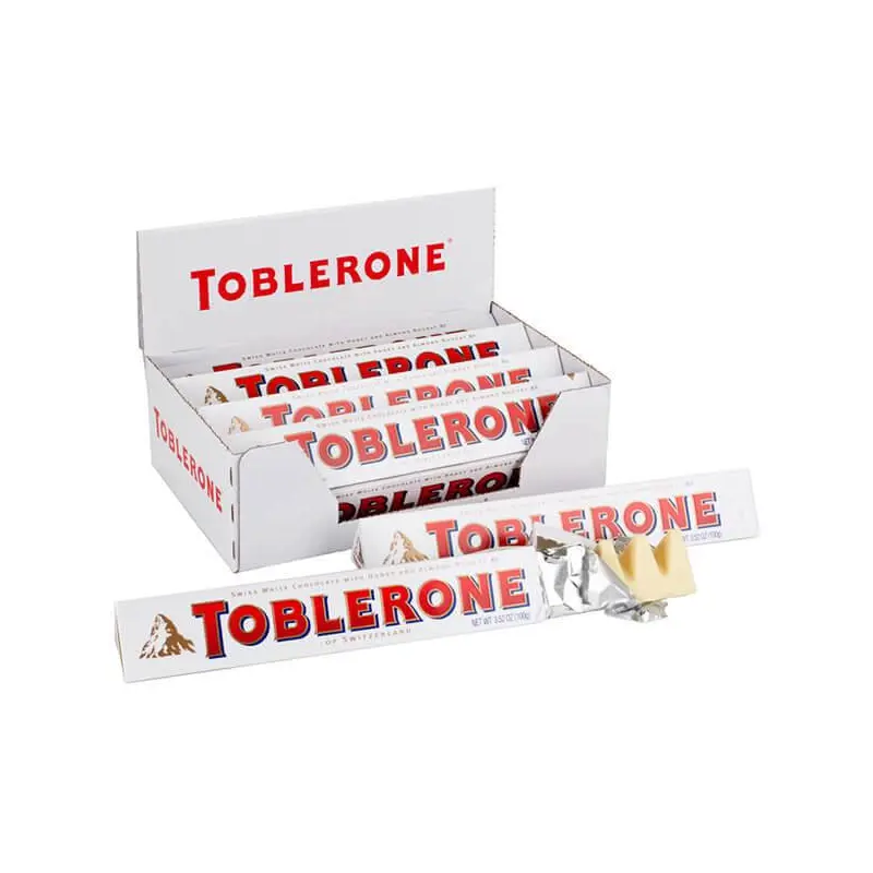 Toblerone White Chocolate with Honey & Almond Nougat 20 ct.