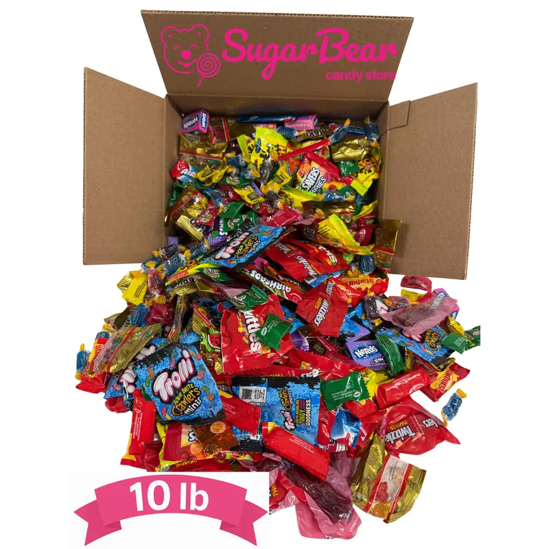 Halloween Candy Variety Mix  Bulk 10 LB Assorted Trick-or-Treat Candy Box with Skittles, Starburst, Trolli, Nerds & More  Individually Wrapped Party Favors