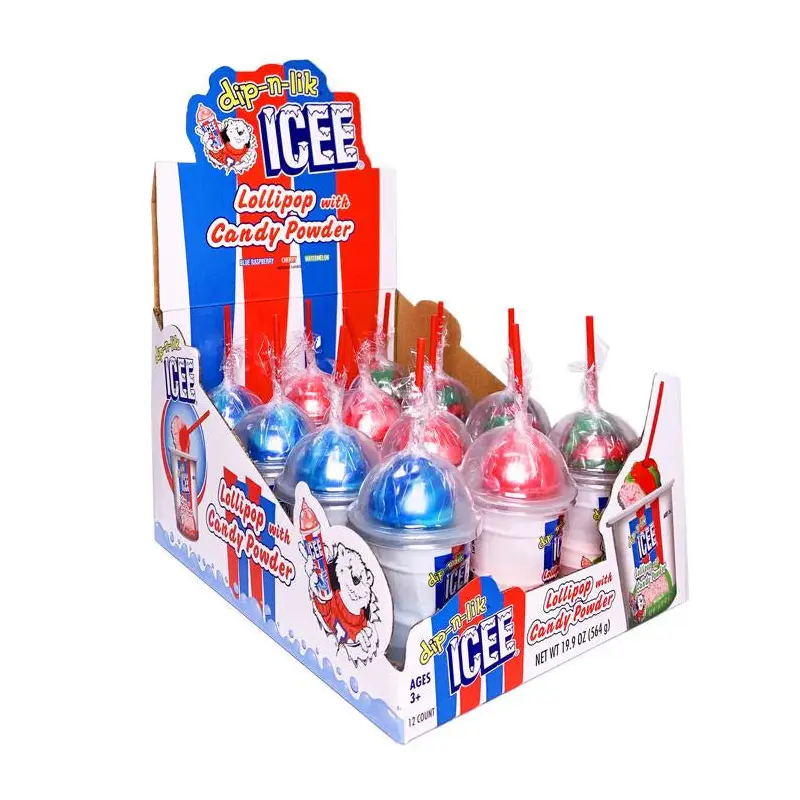 Icee Dip-n-lik Lollipop with Candy Powder 12 ct.
