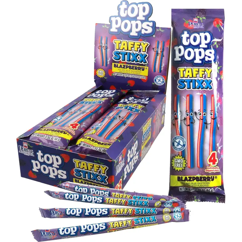 Top Pops Blazpberry Taffy Stixx 12 ct.