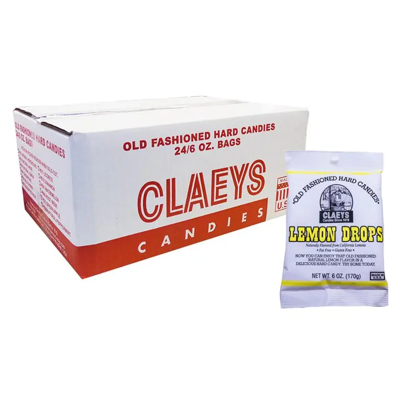Claeys Candy Lemon 6oz Bag or 24 Count Box
