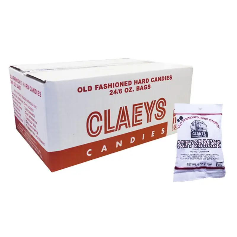 Claeys Candy Natural Peppermint 6oz Bag or 24 Count Box