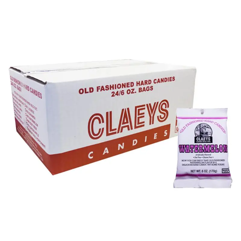 Claeys Candy Watermelon 6oz Bag or 24 Count Box