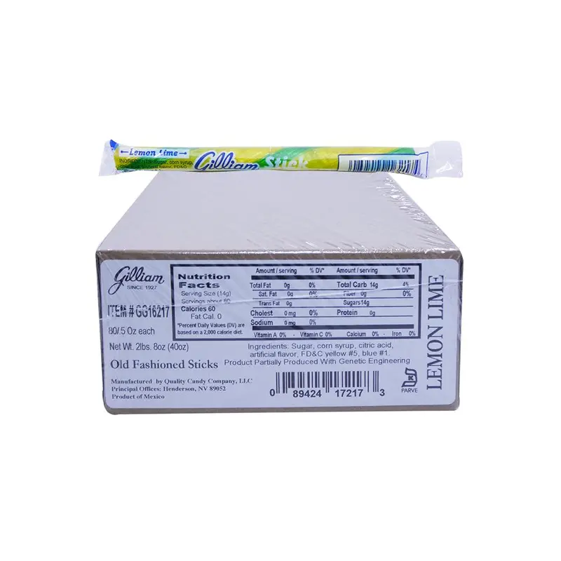 DISCONTINUED ITEM - Gilliam .5oz Candy Sticks Lemon Lime 80 Count Box