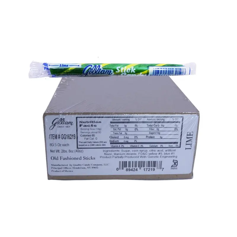 DISCONTINUED ITEM - Gilliam .5oz Candy Sticks Lime 80 Count Box