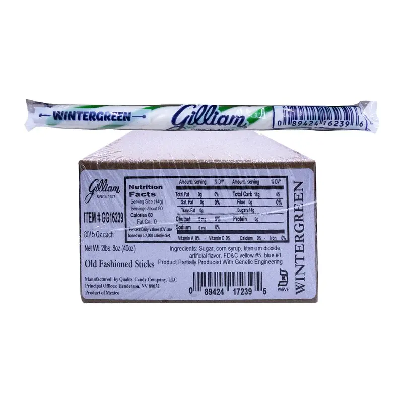 DISCONTINUED ITEM - Gilliam .5oz Candy Sticks Wintergreen 80 Count Box