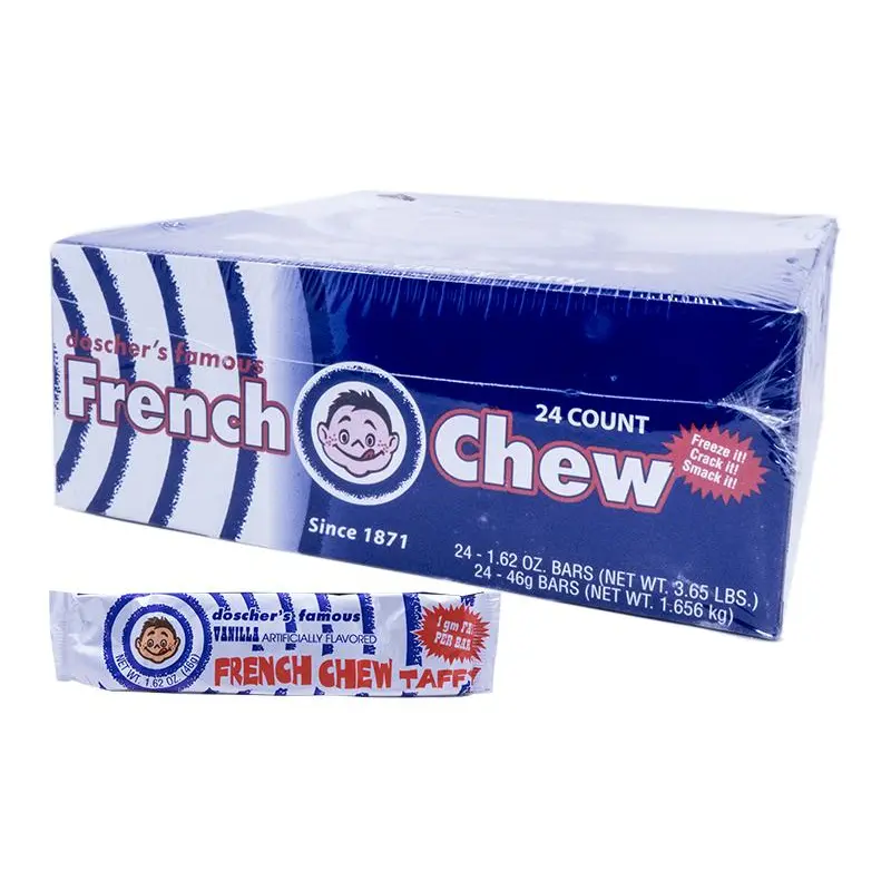 Doscher's Vanilla French Chew Taffy 1.5oz Bar or 24 Count Box