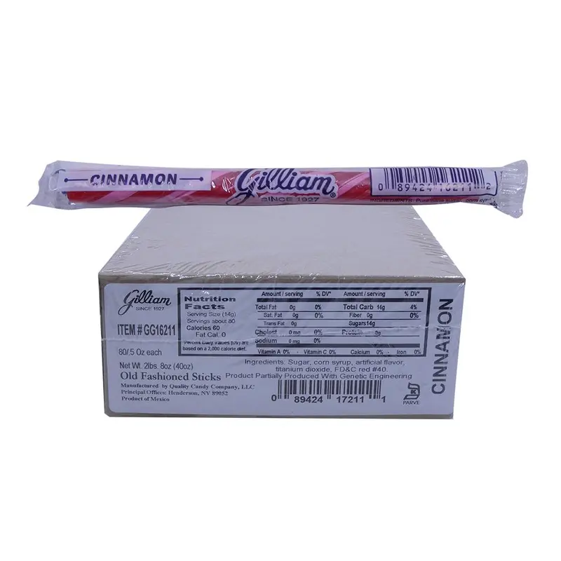 Gilliam .5oz Candy Sticks Cinnamon 80 Count Box