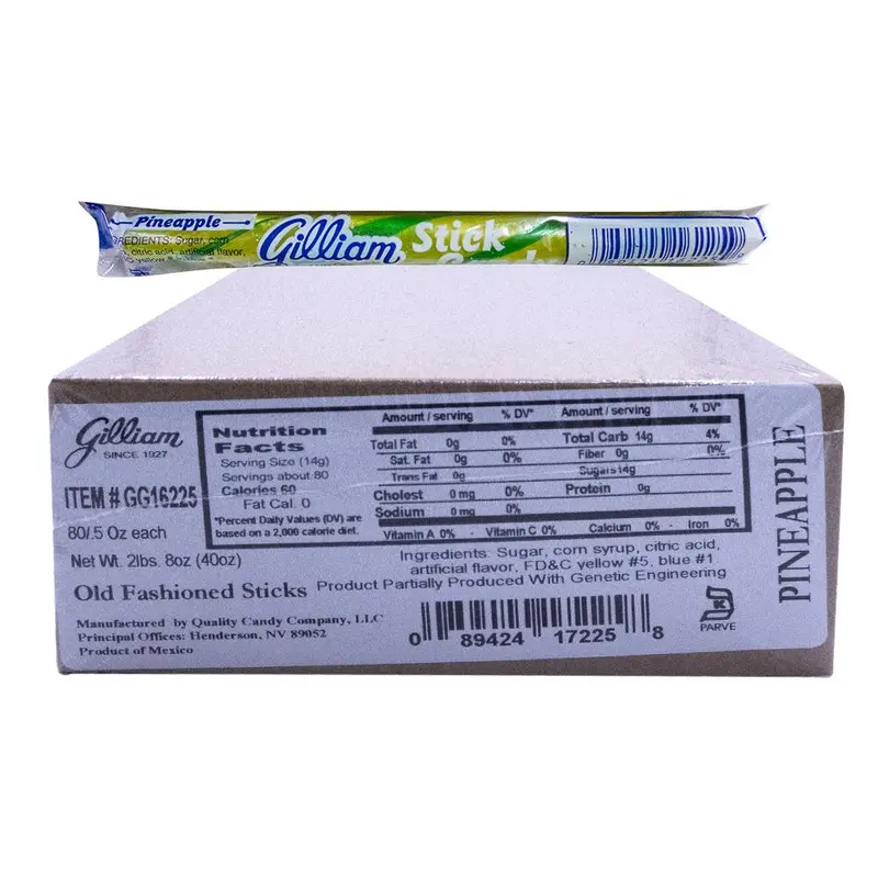 Gilliam .5oz Candy Sticks Pineapple 80 Count Box