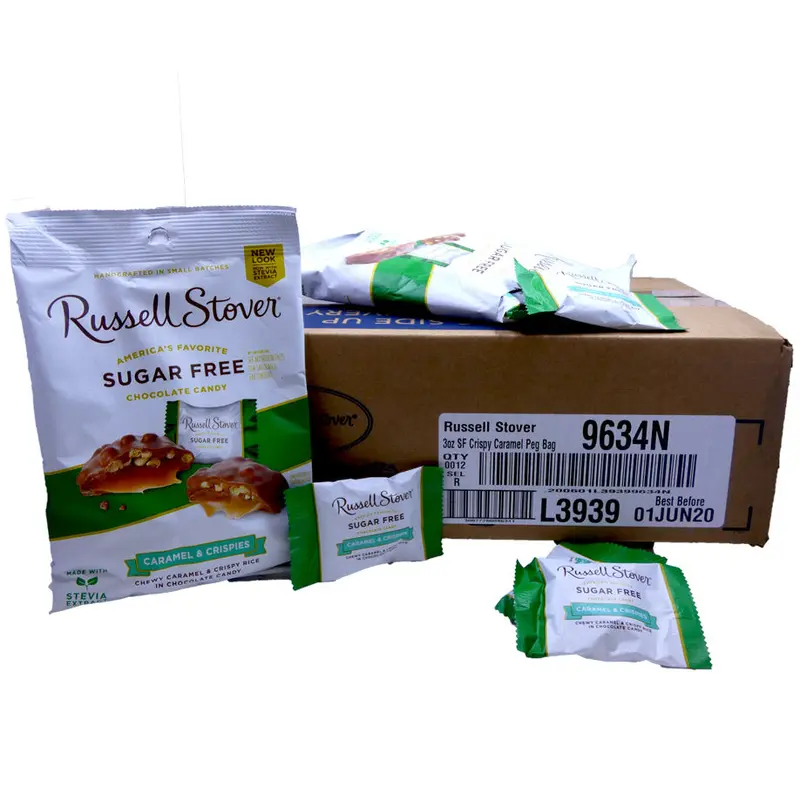 DISCONTINUED ITEM - Russell Stover Sugar Free Caramel and Crispies 3oz Bag or 12 Count Box