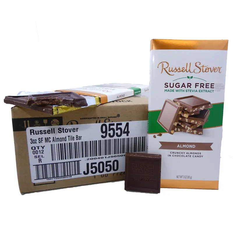 DISCONTINUED ITEM - Russell Stover Sugar Free Chocolate Almond 3oz Bar or 12 Count Box