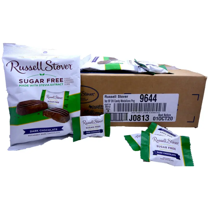 DISCONTINUED ITEM - Russell Stover Sugar Free Dark Chocolate 3oz Bag or 12 Count Box