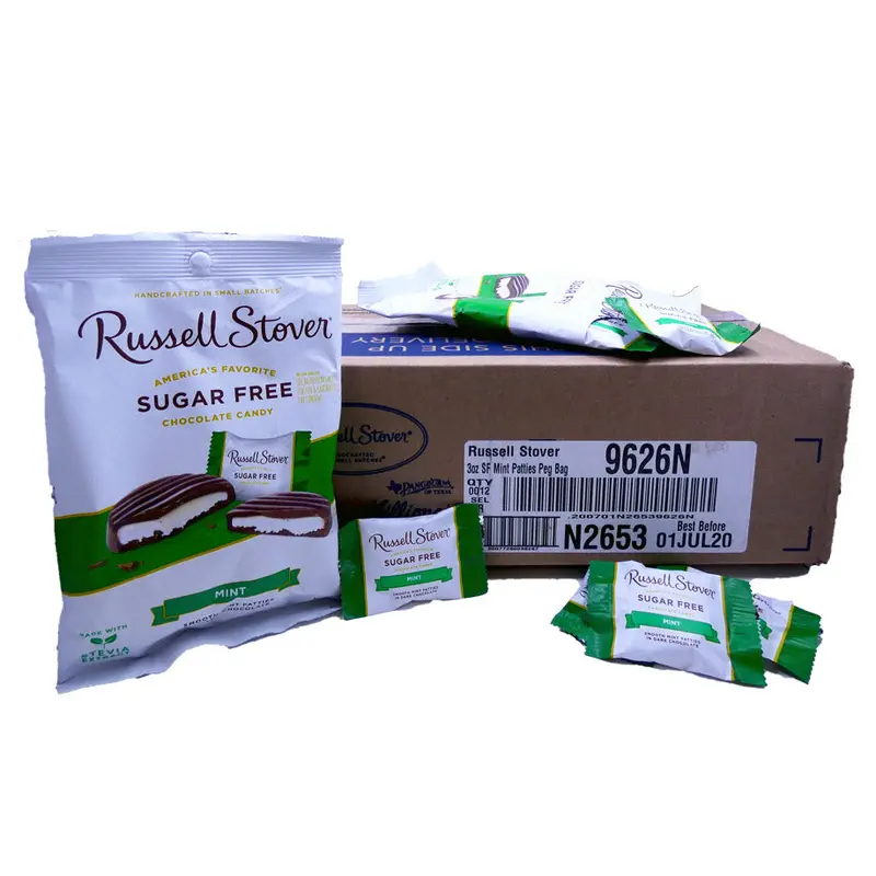 DISCONTINUED ITEM - Russell Stover Sugar Free Mint Patties 3oz Bag or 12 Count Box