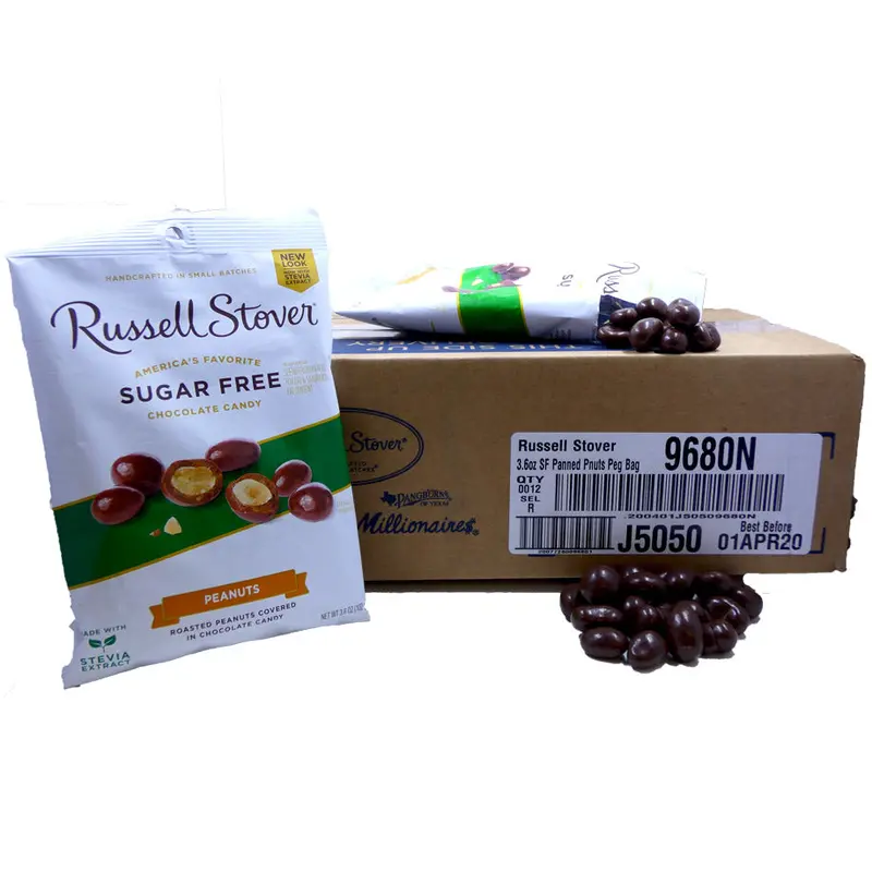 DISCONTINUED ITEM - Russell Stover Sugar Free Panned Peanuts 3.6 oz Bag or 12 Count Box