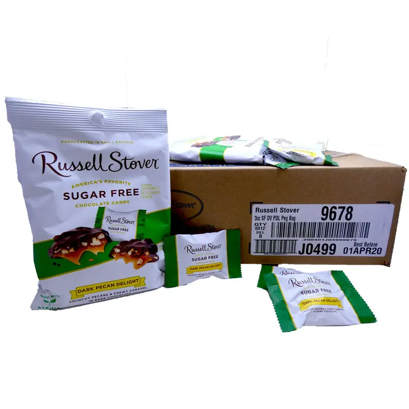 DISCONTINUED ITEM - Russell Stover Sugar Free Pecan Delight Dark 3oz Bag or 12 Count Box