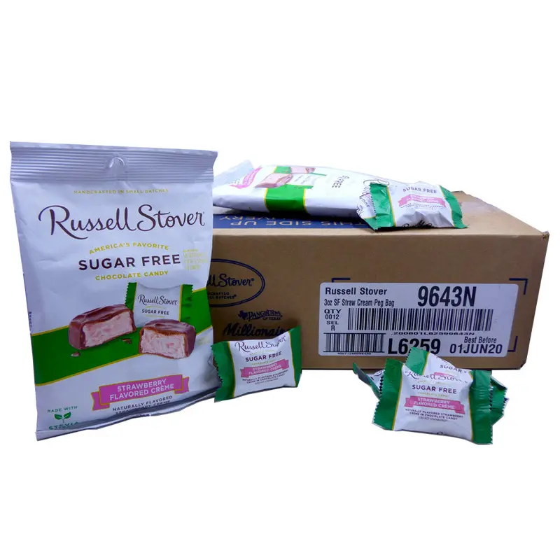 DISCONTINUED ITEM - Russell Stover Sugar Free Strawberry Cream 3oz Bag or 12 Count Box