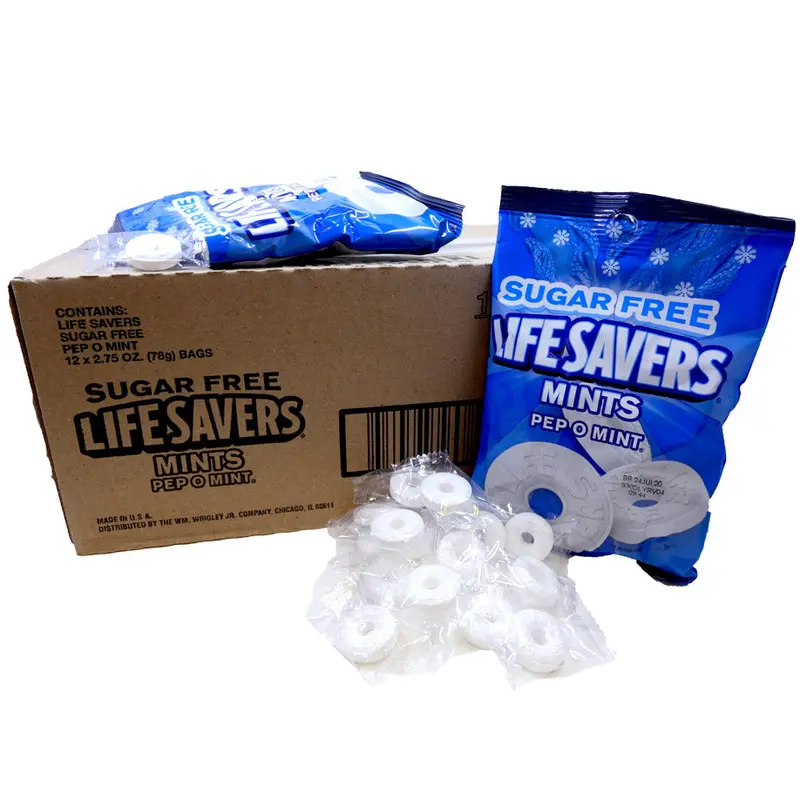 Life Savers Sugar Free Pep-O-Mint 2.75oz Bag or 12 Count Box