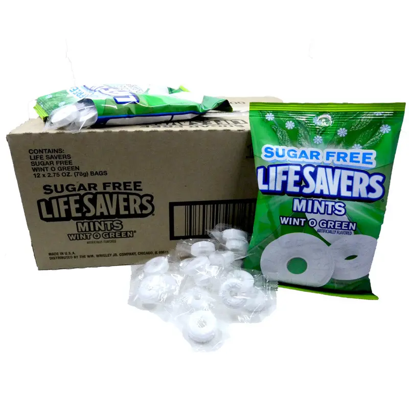 Life Savers Sugar Free Wint-O-Green 2.75oz Bag or 12 Count Box