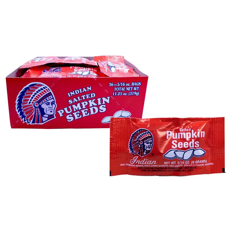 Pumpkin Seeds Indian Brand 9gr Pack or 36 Count Box