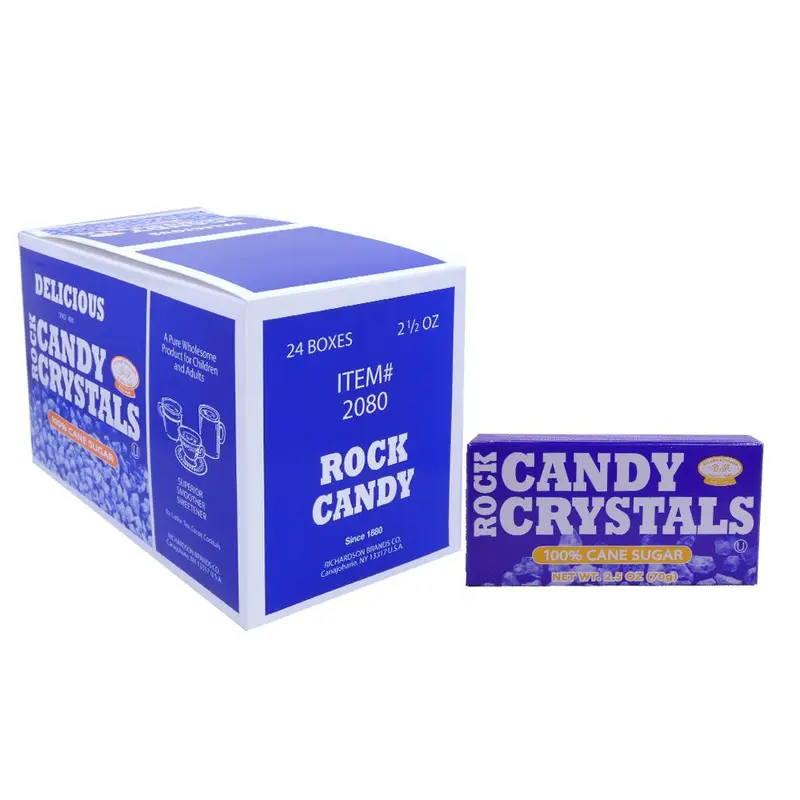 Rock Candy 2.5oz Box or 24 Count Case White Crystals