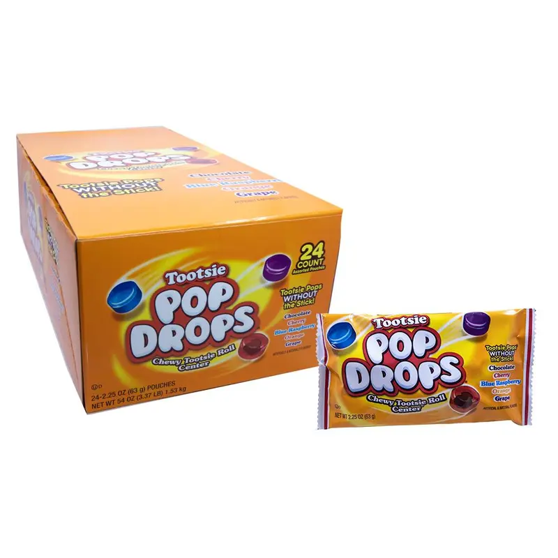 Tootsie Pop Drops 2.25oz Pouch or 24 Count Box
