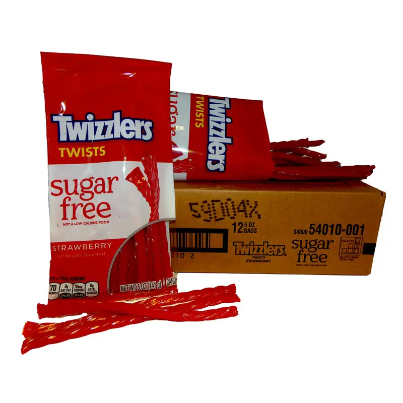Twizzlers Sugar Free Bag Strawberry Licorice 5oz Bag or 12 Count Box