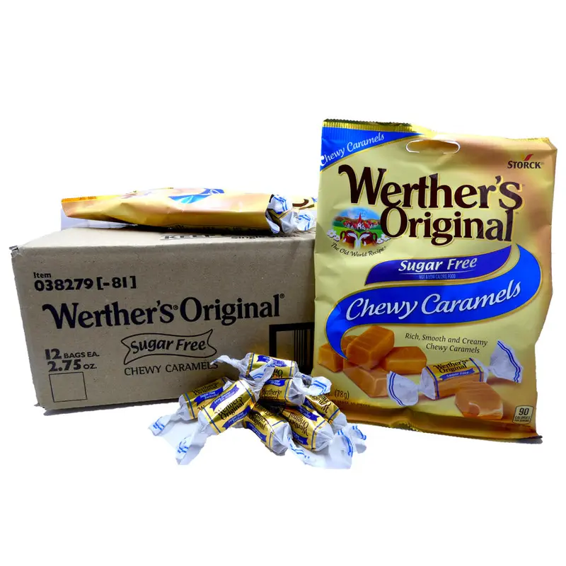 Werther's Original Sugar Free Chewy Caramel 2.75 oz Bag or 12 Count Box