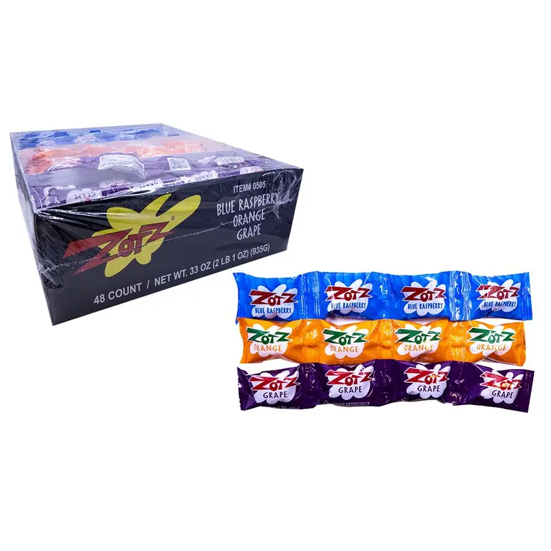 Zotz Strings Blue Raspberry, Orange, Grape .7oz String or 48 Count Box