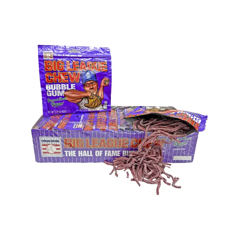 Big League Chew Ground Ball Grape Gum 2.12oz Pack or 12 Count Box