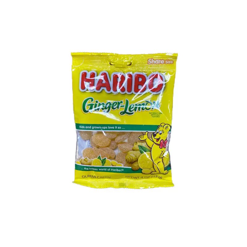 Haribo Ginger Lemon 4oz Bag or 12 Count Box