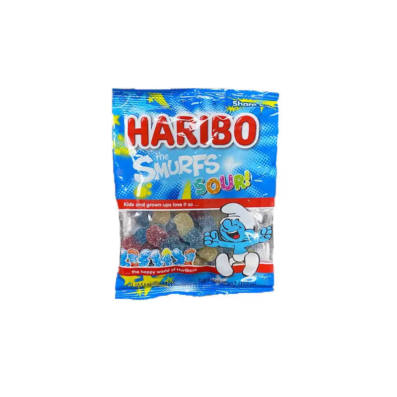 Haribo Smurfs Sour 4oz Bag or 12 Count Box
