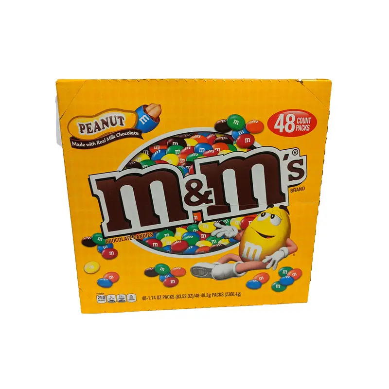 M & M Milk Chocolate Peanut 1.74oz Bag or 48 Count Box