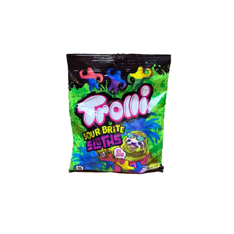 Trolli Sour Brite Sloths Gummi 4.5oz Bag or 12 Count