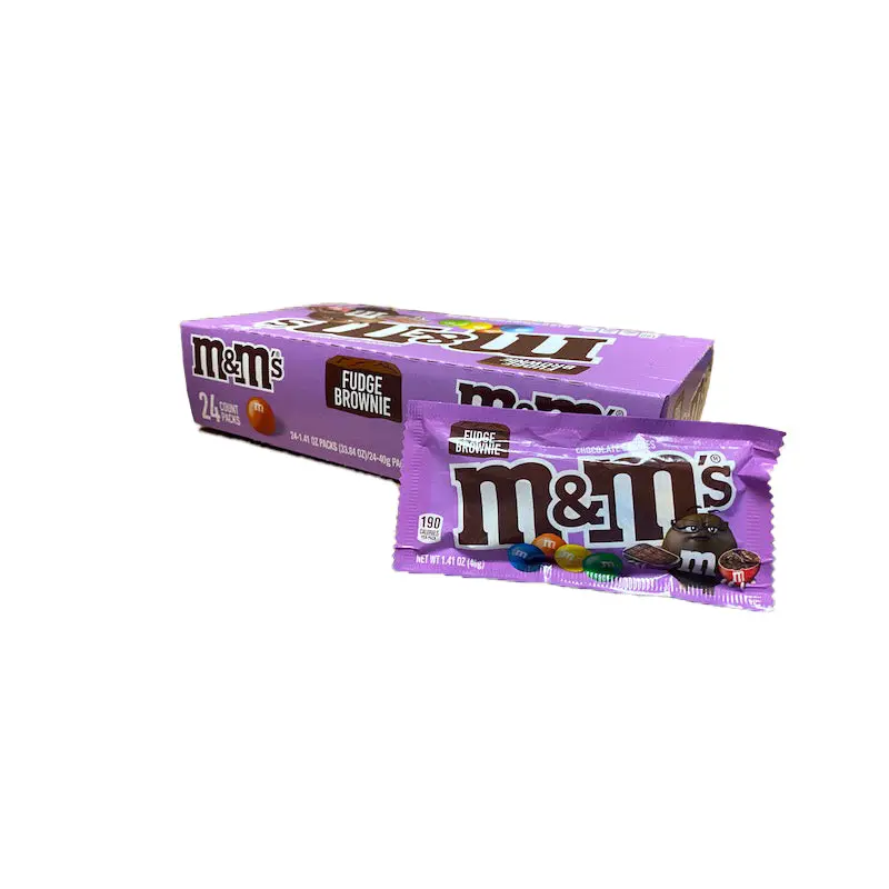 DISCONTINUED ITEM - M & M Milk Chocolate Fudge Brownie 1.41oz Bag or 24 Count Box