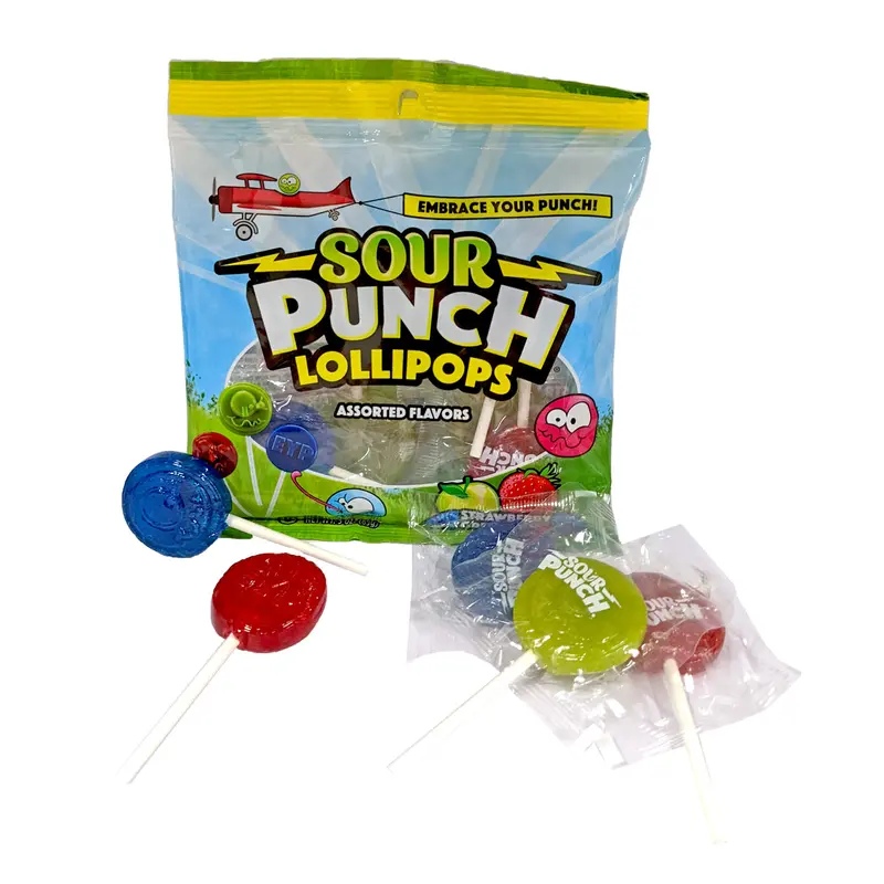 Sour Punch Lollipops 5ct 3oz Bag