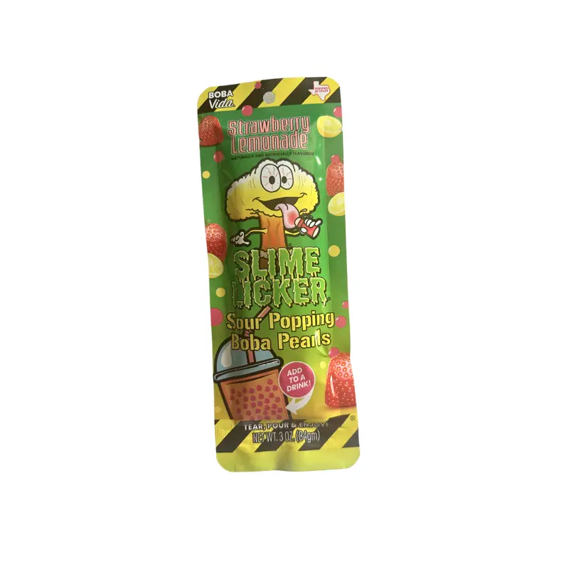 Boba Vida Popping Pearls 3oz Bag Slime Licker Strawberry Lemonade