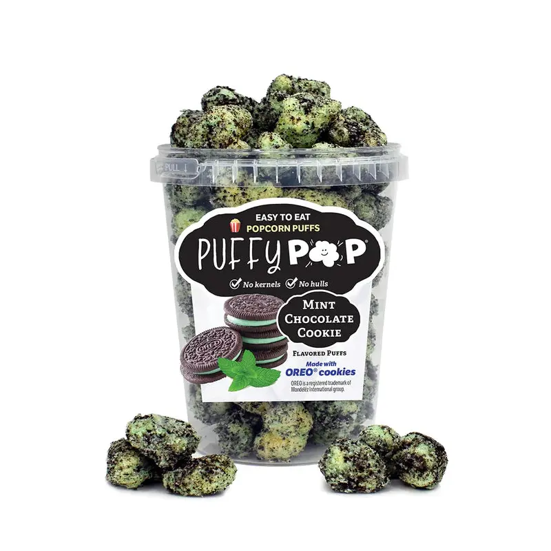 Crack Corn Puffy Pop 4.23oz Tub Mint Chocolate Cookie