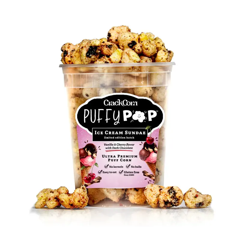Crack Corn Puffy Pop 4oz Tub Ice Cream Sundae