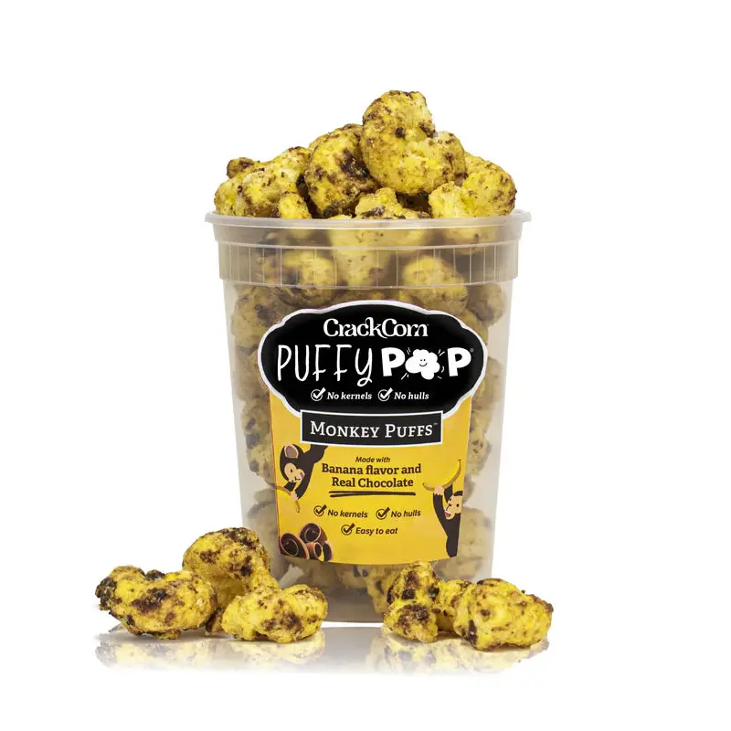 Crack Corn Puffy Pop 4oz Tub Monkey Puffs