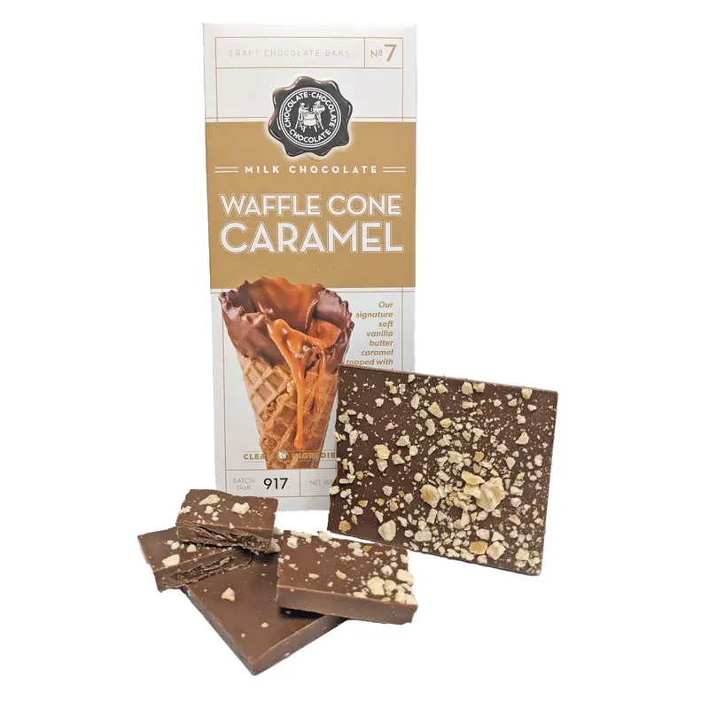 Craft Chocolate 3.5oz Bar Milk Chocolate Waffle Cone Caramel