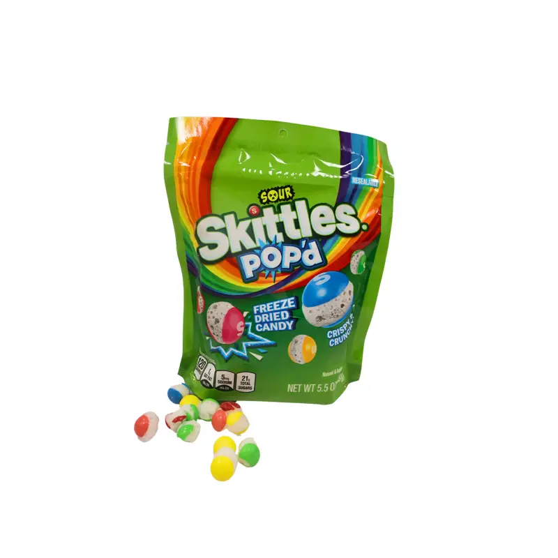 Skittles 5.5oz Bag Pop'd Freeze Dried Sour Flavor