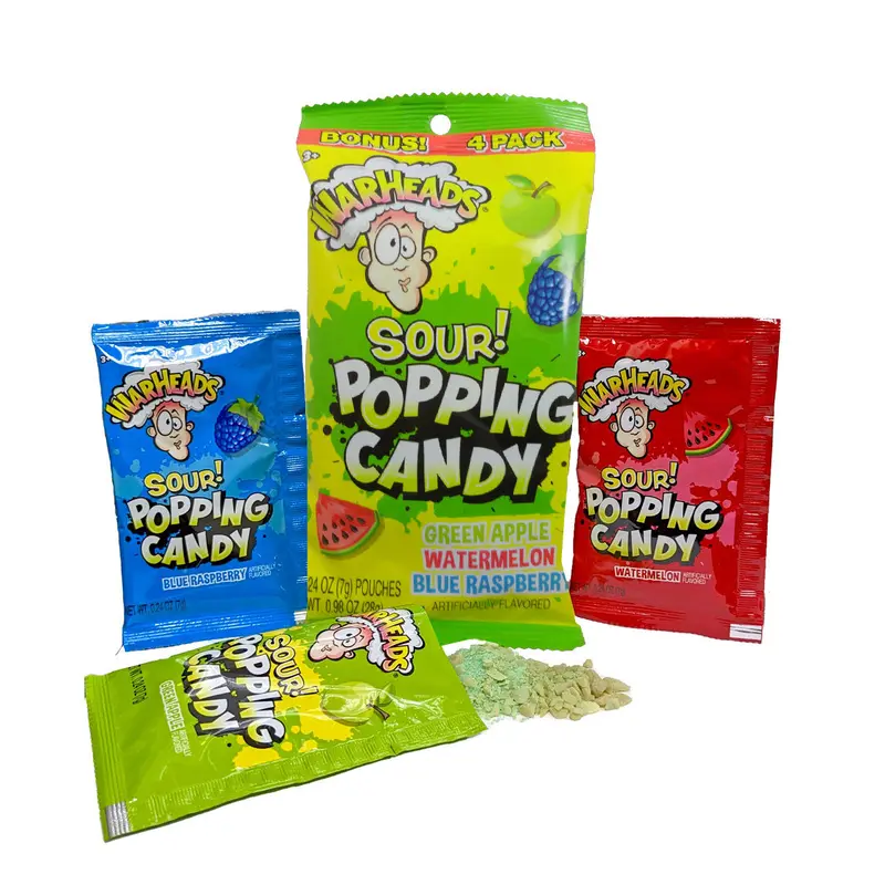 Warheads .98oz Bag 4 Count Popping Candy