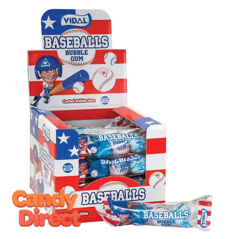 Vidal Gumballs Baseball 4 Pc 1.29oz - 24ct