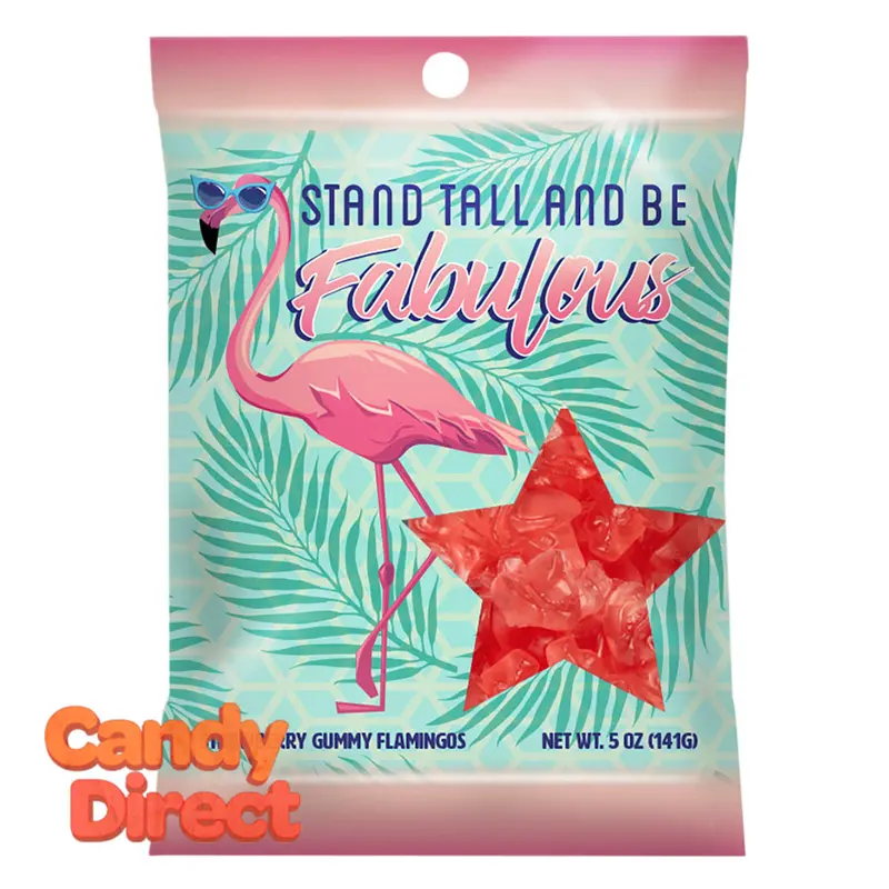 Amusemints Gummy Flamingos 5oz Peg Bag - 12ct