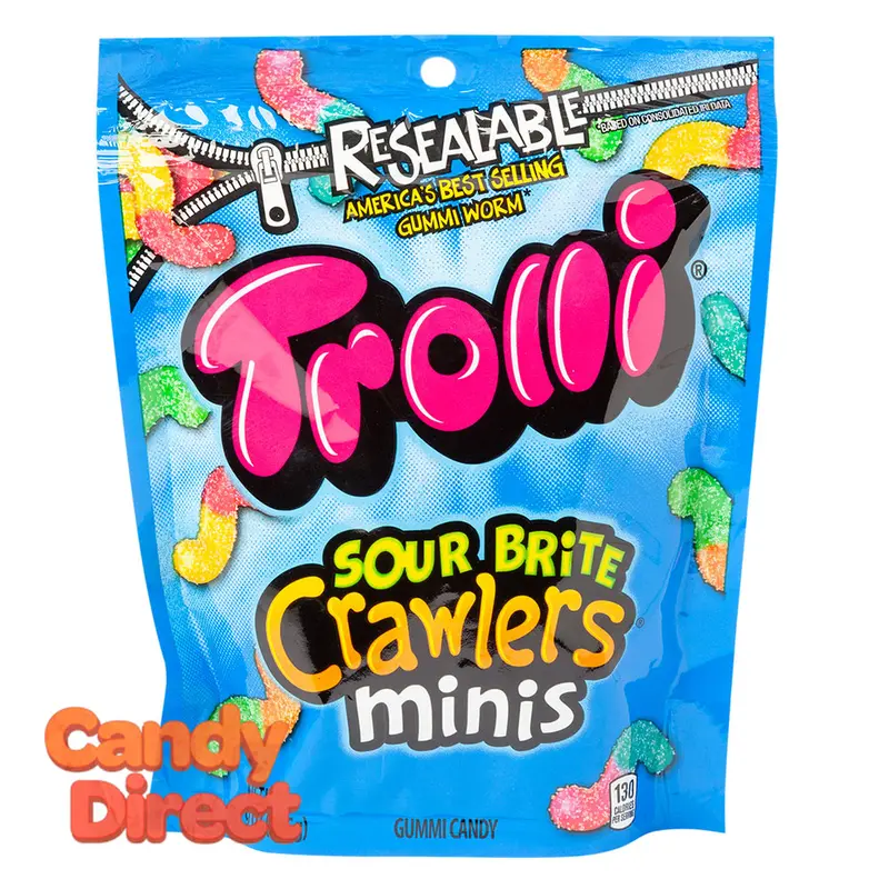 Trolli Crawlers Minis Sour Brite 9oz Pouch - 6ct