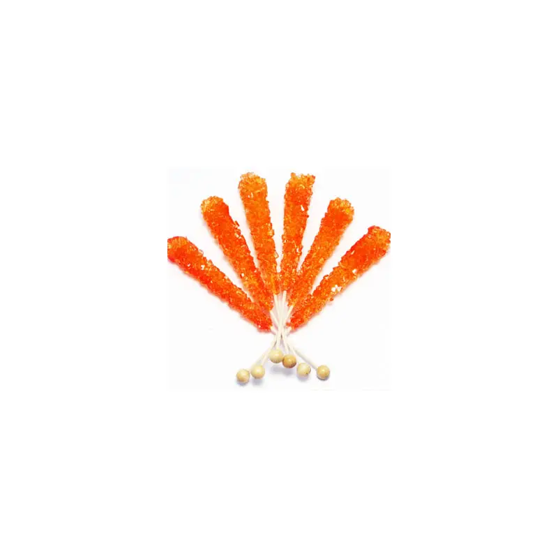 Orange Rock Candy Sticks - Unwrapped 120ct