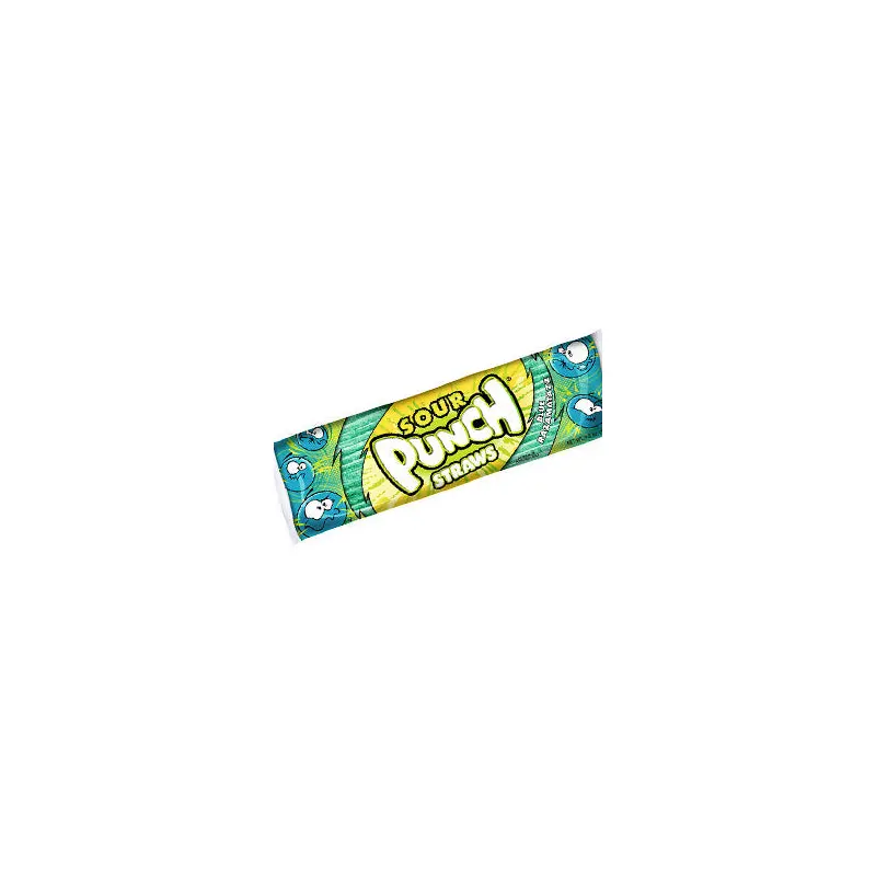Blue Raspberry Sour Punch Straws - Large 4.5oz Packs 24ct