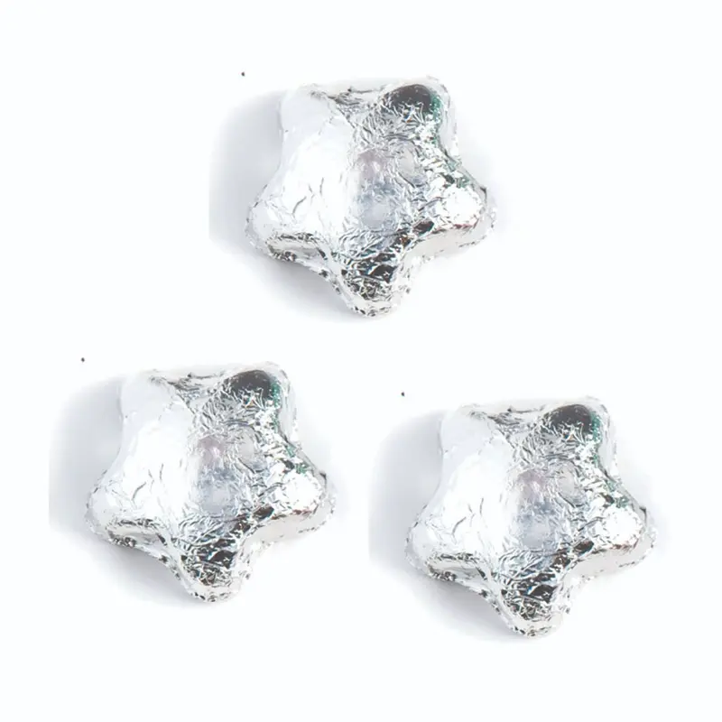 Silver Chocolate Stars - Foil Wrapped 10lb Bag